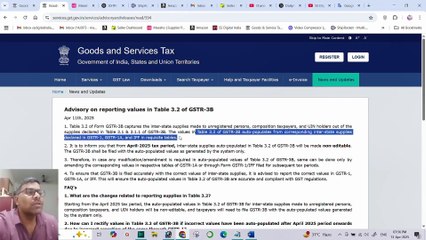 Advisory on reporting values in Table 3.2 of GSTR-3B !!!