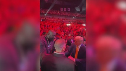 UFC 314 turns into Trump Fest with dancing, cheering, and Shaq, Rogan, and Silva by his side