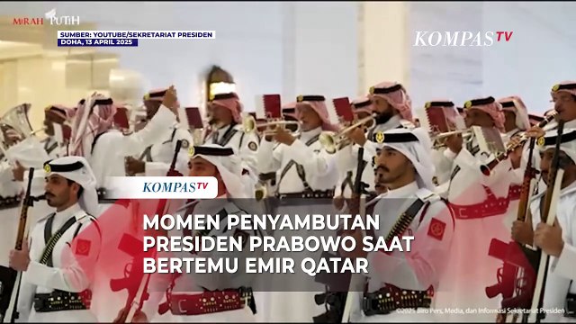 Momen Penyambutan Prabowo saat Bertemu Emir Qatar di Istana Amiri Diwan