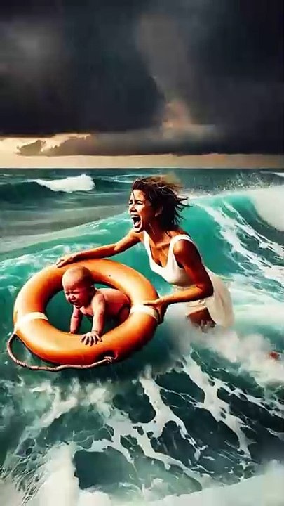 Dog save the baby from the sea ⛵❣️