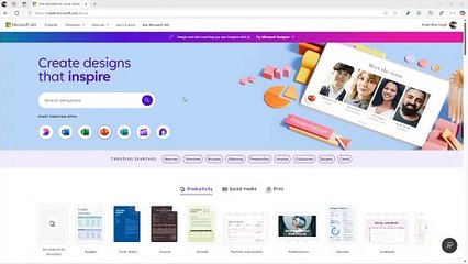 Microsoft Designer 51 Browsing Templates in Microsoft Create