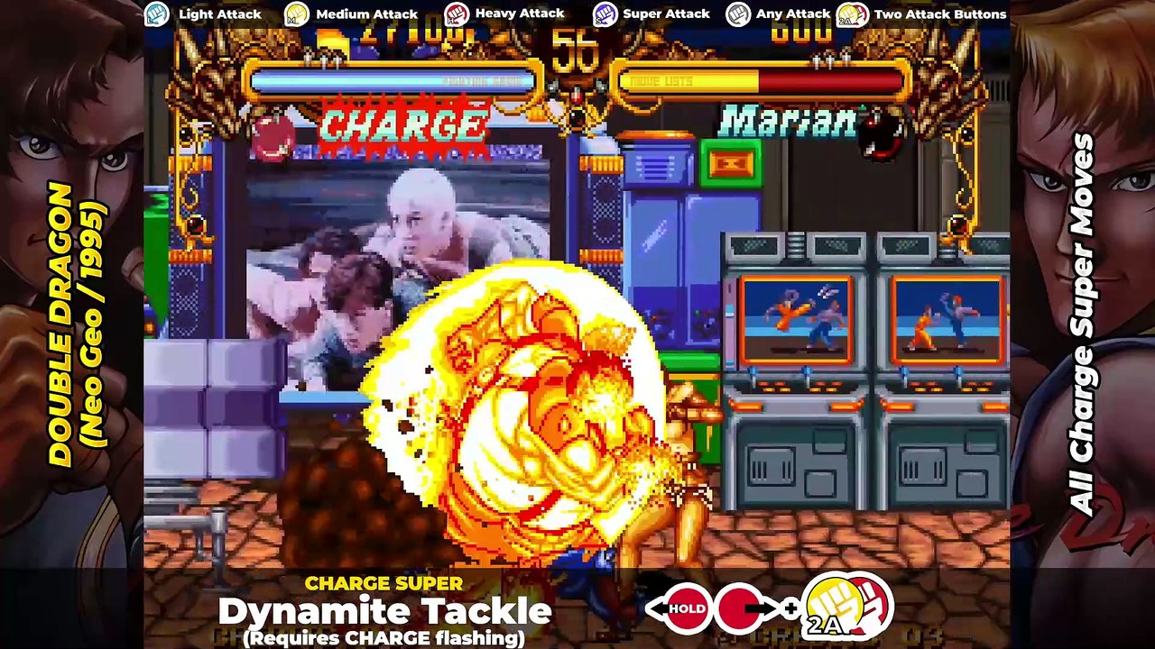 ALL SUPER MOVES TUTORIAL - Double Dragon (Neo Geo/1995)