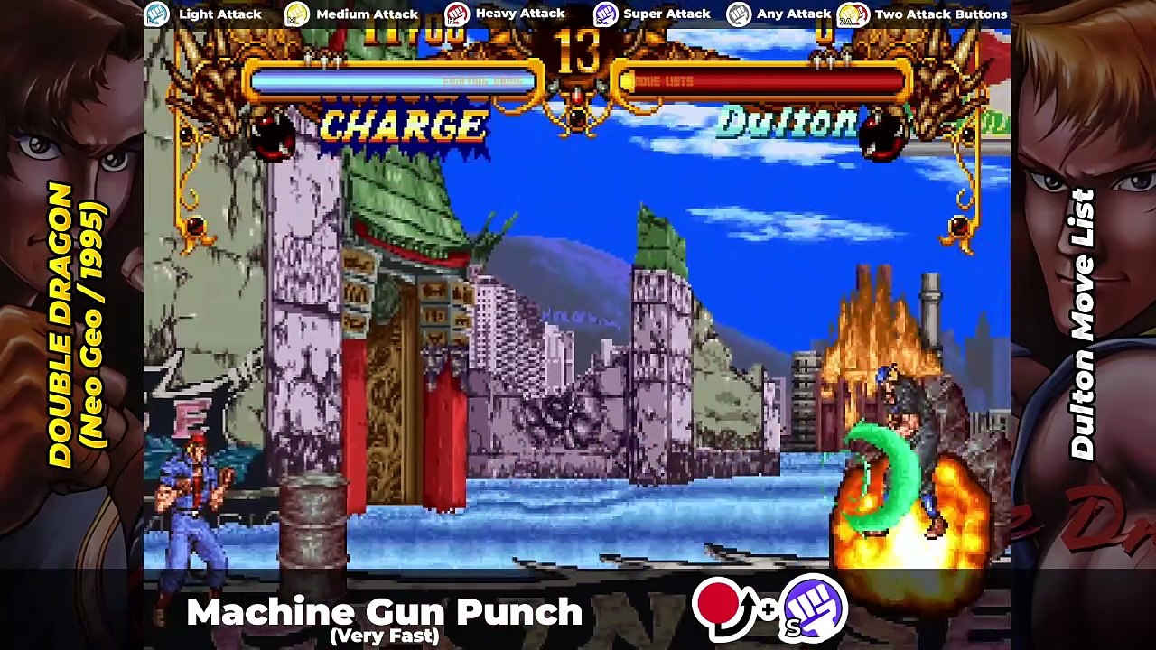 DULTON MOVE LIST - Double Dragon (Neo Geo/1995)