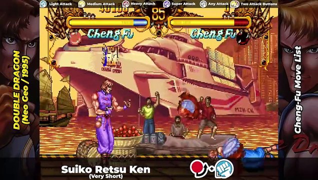 CHENG-FU MOVE LIST - Double Dragon (Neo Geo/1995)