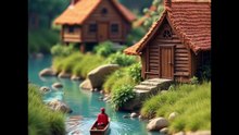 🏞️🏡 Small River & Cozy Cottages – A Peaceful Escape 🌿💧