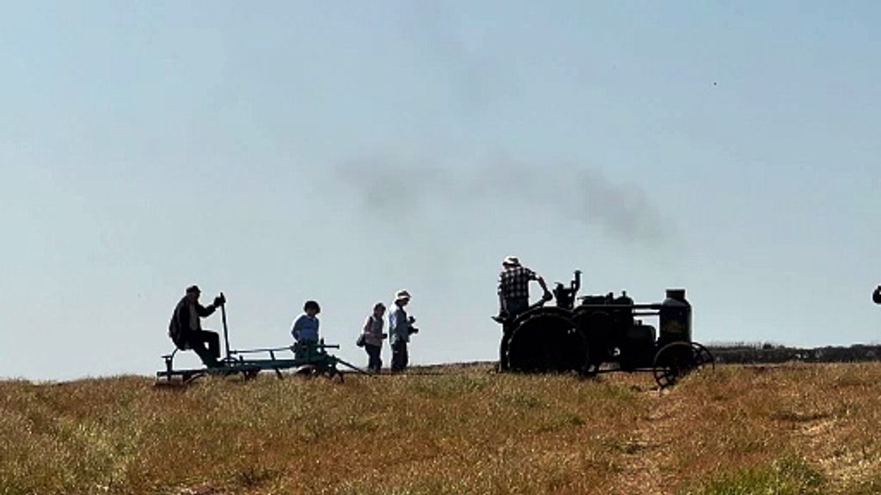 The rare tractor and more rare plough in action at the Crediton Working Day, video Alan Quick IMG_7986
