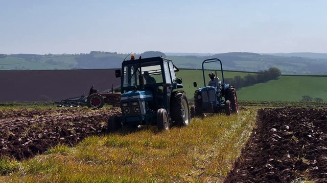 Two vintage tractors ploughing at the Crediton Working Day, video Alan Quick IMG_7999