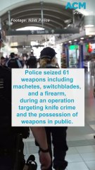Police seize weapons, drugs, cash during blitz around NSW public places