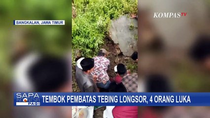 Tembok Pembatas Tebing Longsor saat Hajatan Warga di Bangkalan, 4 Orang Luka