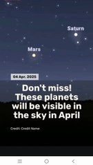Don't miss!  These planets will be visible in the sky in April