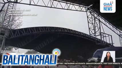 Tolda, bumigay sa gitna ng graduation rehearsal dahil sa naipong tubig matapos umulan | Balitanghali