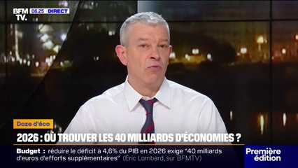 Budget 2026: comment le ministre de l'Économie, Éric Lombard, compte faire "40 milliards d'euros d'économies"?