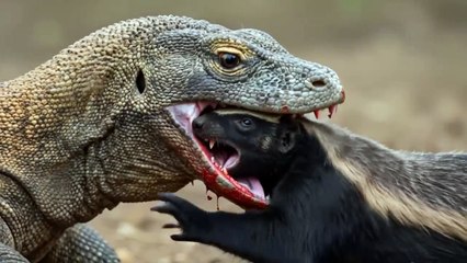 TOO FIGHT.!! Honey Badger vs Komodo Dragon Ultimate Predator Showdown - Classy Creativity
