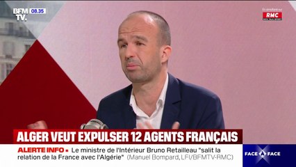 Expulsion de 12 agents de l'ambassade de France à Alger: "Je souhaite qu'on mette un terme à cette logique de surenchère", affirme Manuel Bompard (LFI)