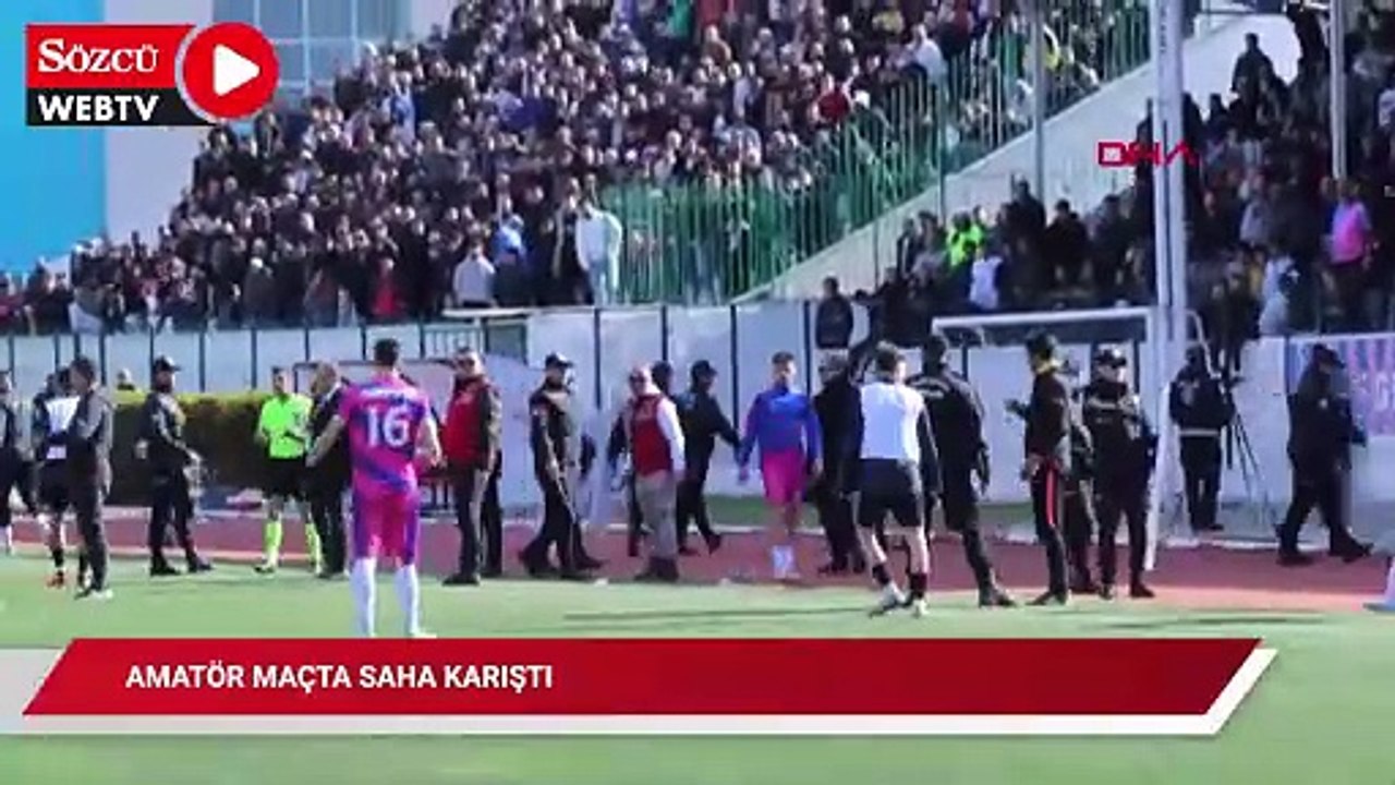 Amatör maçta saha karıştı