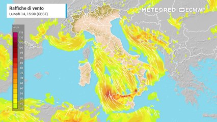 Lunedì 14 aprile: i venti attesi sull'Italia