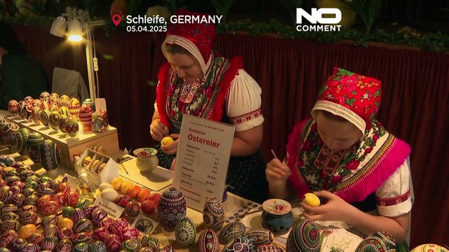 A minoria étnica sorábia da Alemanha prepara-se para a Páscoa com ovos tradicionais