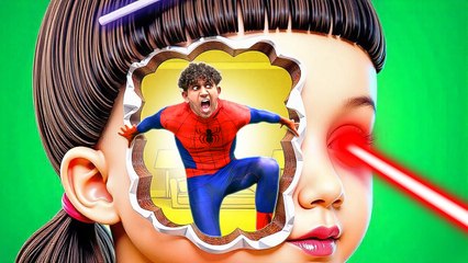 Superhéros contre Soldat de Squid Game! Cache-cache extrême dans une école secrète