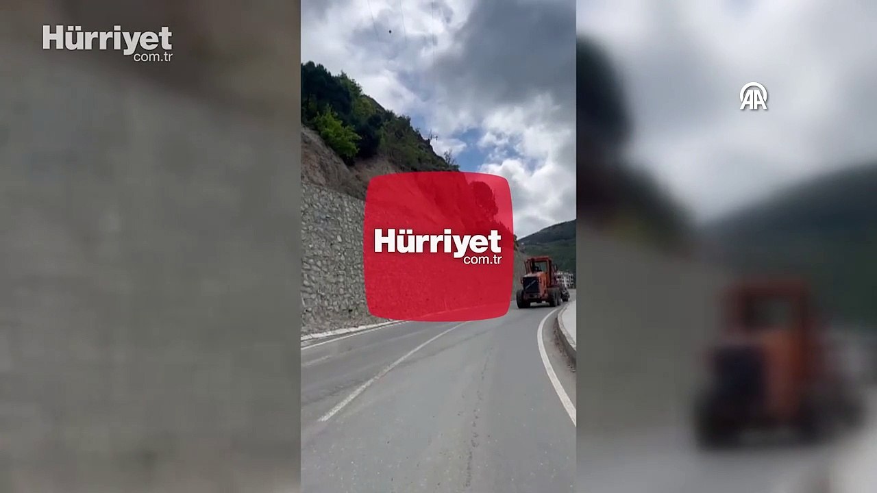 Heyelan anı cep telefonu kamerasına yansıdı