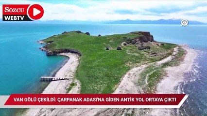 Van Gölü çekildi: Çarpanak Adası'na giden antik yol ortaya çıktı