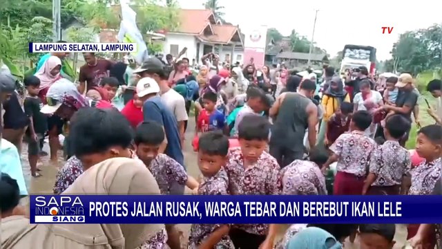 Warga Lampung Protes Jalan Rusak dengan Tebar Bibit Lele dan Tanam Pohon Pisang di Tengah Jalan!