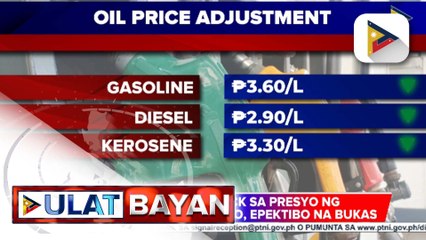 Big time oil price rollback epektibo na bukas