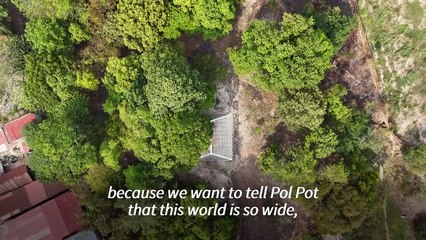 A coffin to mark Pol Pot's memory, 50 years after the Cambodian capital fell