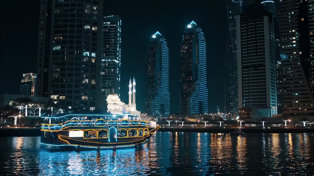 Dubai Creek at Night  रात में दुबई क्रीक  #dhowboats #dubaicreekharbour #viral #trending