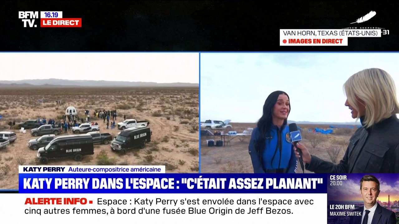 "C'était assez planant": après son voyage dans l'espace, la chanteuse Katy Perry raconte comment elle a vécu cette expérience