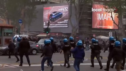 Batalla campal en la previa del Lazio-Roma