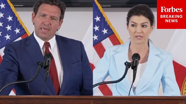 Ron & Casey DeSantis Hold Press Briefing To Defend Embattled 'Hope Florida' Initiative