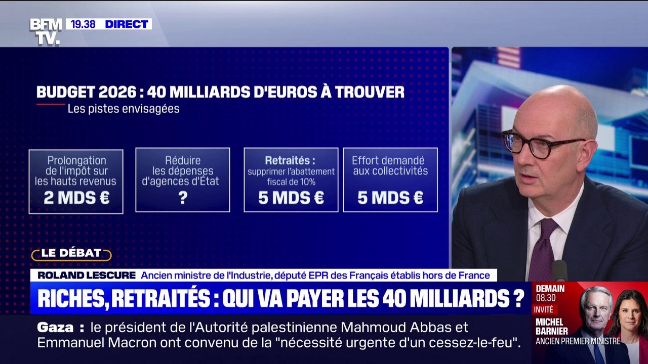 40 milliards d'économies sur le budget: "Évidemment que les retraités vont devoir aussi contribuer", assure Roland Lescure (ancien ministre de l'Industrie)