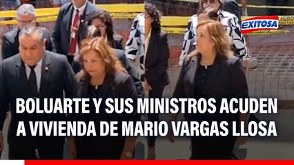 Dina Boluarte y sus ministros acuden a vivienda de Mario Vargas Llosa en Barranco: Así fue su llegada