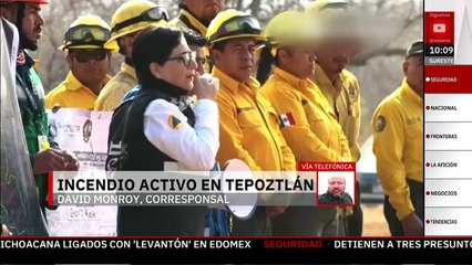 Incendio activo continúa afectando varias zonas de Tepoztlán