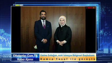 Emine Erdoğan, eski İskoçya Bölgesel Başbakanı Hamza Yusuf ile görüştü