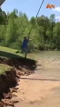Rope Swings Never Fail to Disappoint!! 😂🌊#funny #afv #fall #fail