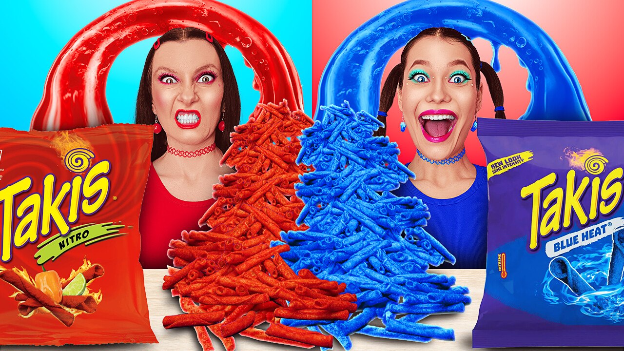 MANGE DES ALIMENTS D'UNE SEULE COULEUR PENDANT 24 H - DÉFI CULINAIRE ROUGE VS BLEU PAR 123 GO! FOOD