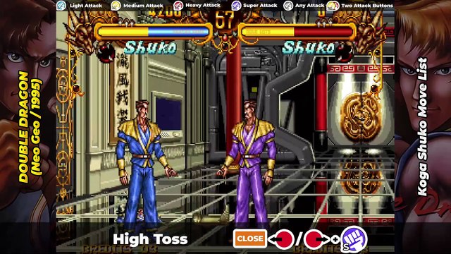 SHUKO MOVE LIST - Double Dragon (Neo Geo/1995)