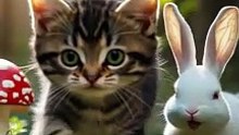 🐱🐰 Friendly Kitten & Rabbit – Fluffy Friendship Goals! 💖✨