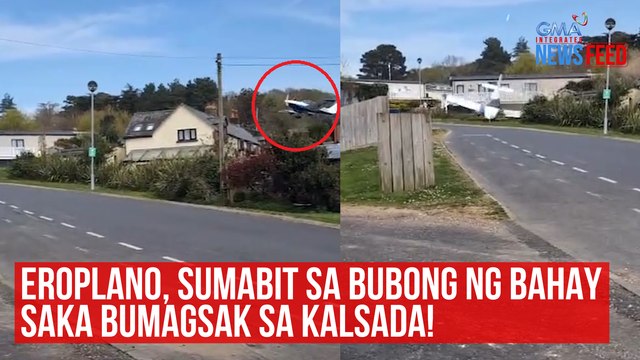 Eroplano, sumabit sa bubong ng bahay saka bumagsak sa kalsada! | GMA Integrated Newsfeed
