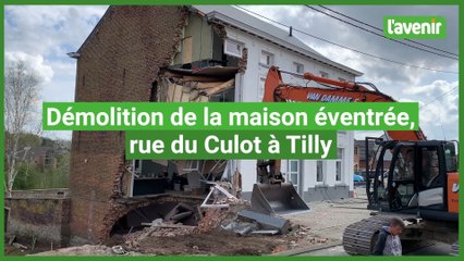 Démolition de la maison éventrée à Tilly (Villers-la-Ville)