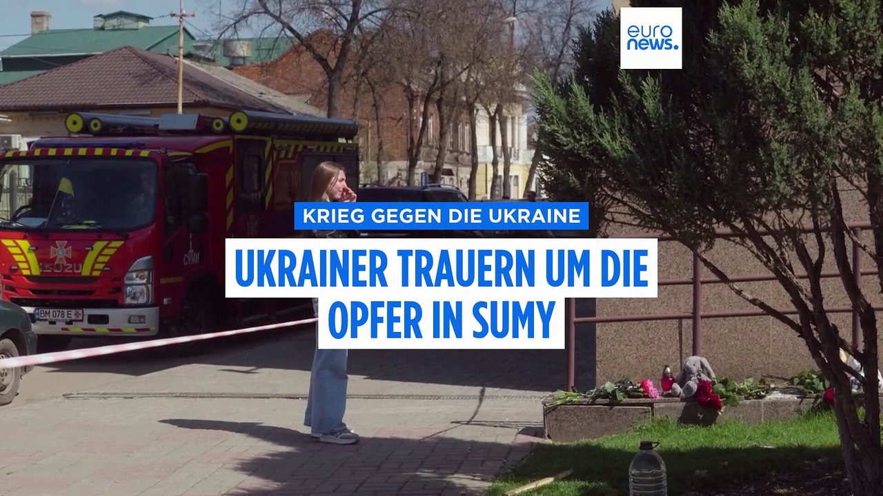 Ukrainer trauern um die Opfer des russischen Angriffs auf Sumy