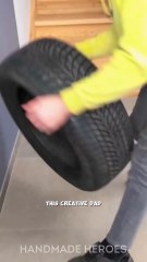 Check out this DIY sled ride fun! ❄️🛷