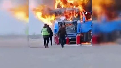 Ekmek teknesi gözlerinin önünde yandı! Sürücüden yürek sızlatan feryat!