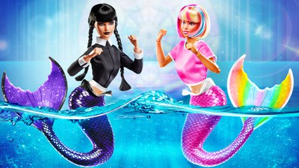 Mission de sauvetage de Mercredi et Enid ! Transformation en sirène pour sauver les enfants