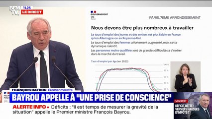 Déficit budgétaire: François Bayrou estime que "nous ne travaillons pas assez"