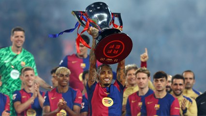 Raphinha al termino del Barcelona vs Real Betis