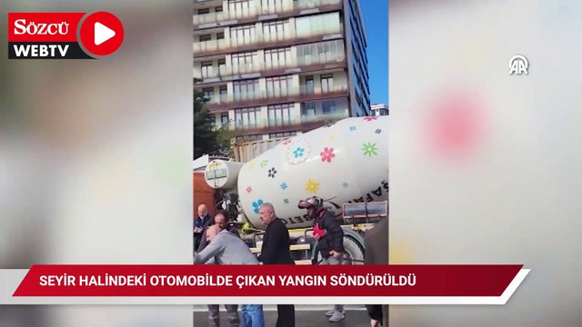Pendik'te seyir halindeki otomobilde çıkan yangın söndürüldü