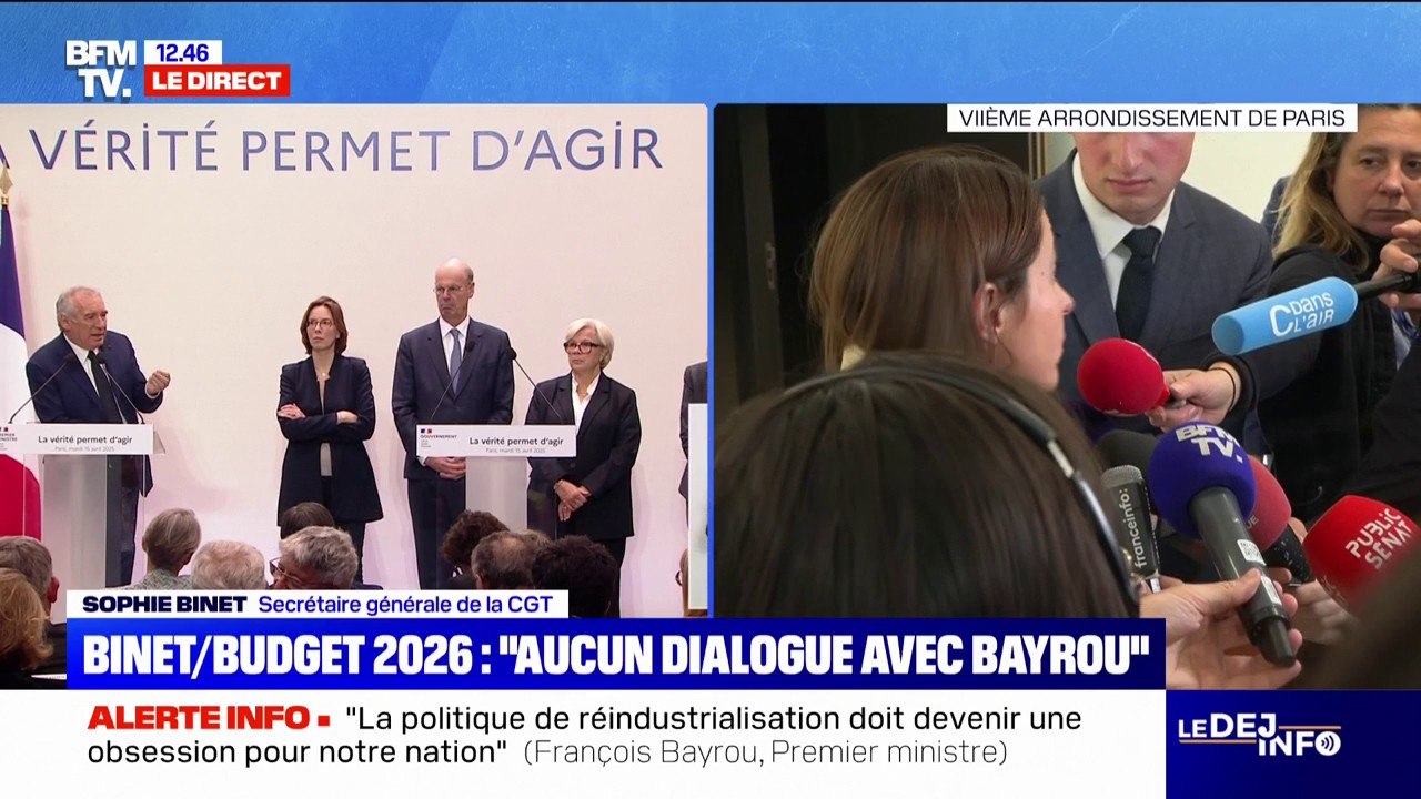 Conférence sur les finances publiques: Sophie Binet (CGT) déplore l'absence de "dialogue" et "un manque de réponses"