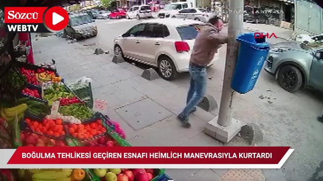 Sultangazi'de zabıta boğulma tehlikesi geçiren esnafı heimlich manevrasıyla kurtardı